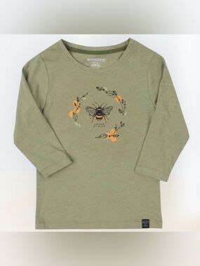 NWT United By Blue Long Sleeve Organic Cotton Graphic Tee Bees Girls